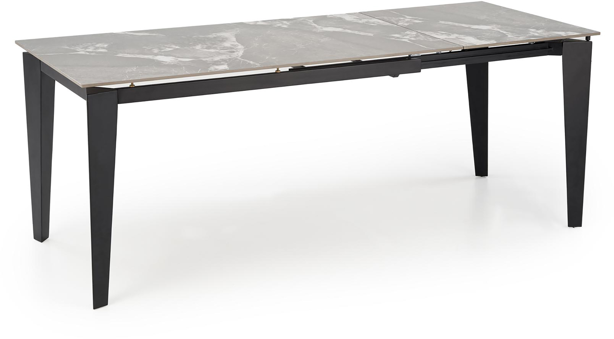 Louhos ruokapöytä jatkettava, harmaa / musta