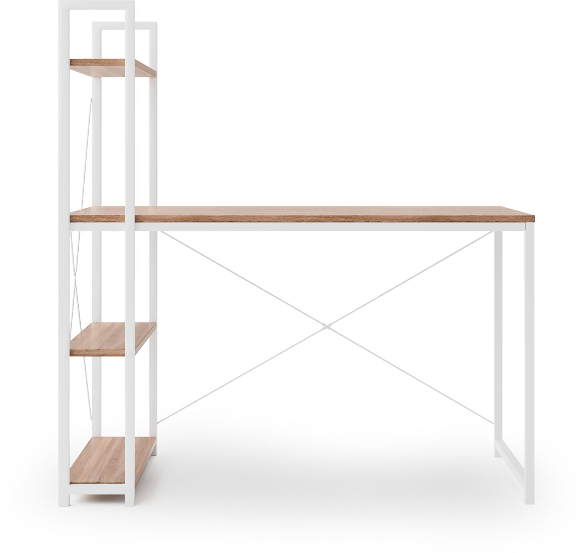 Corin työpöytä avohyllyllä, tammi