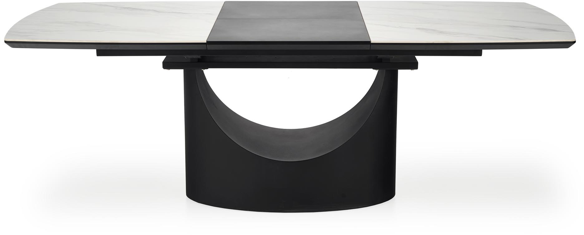 Siena ruokapöytä jatkettava, musta / valkoinen marmori