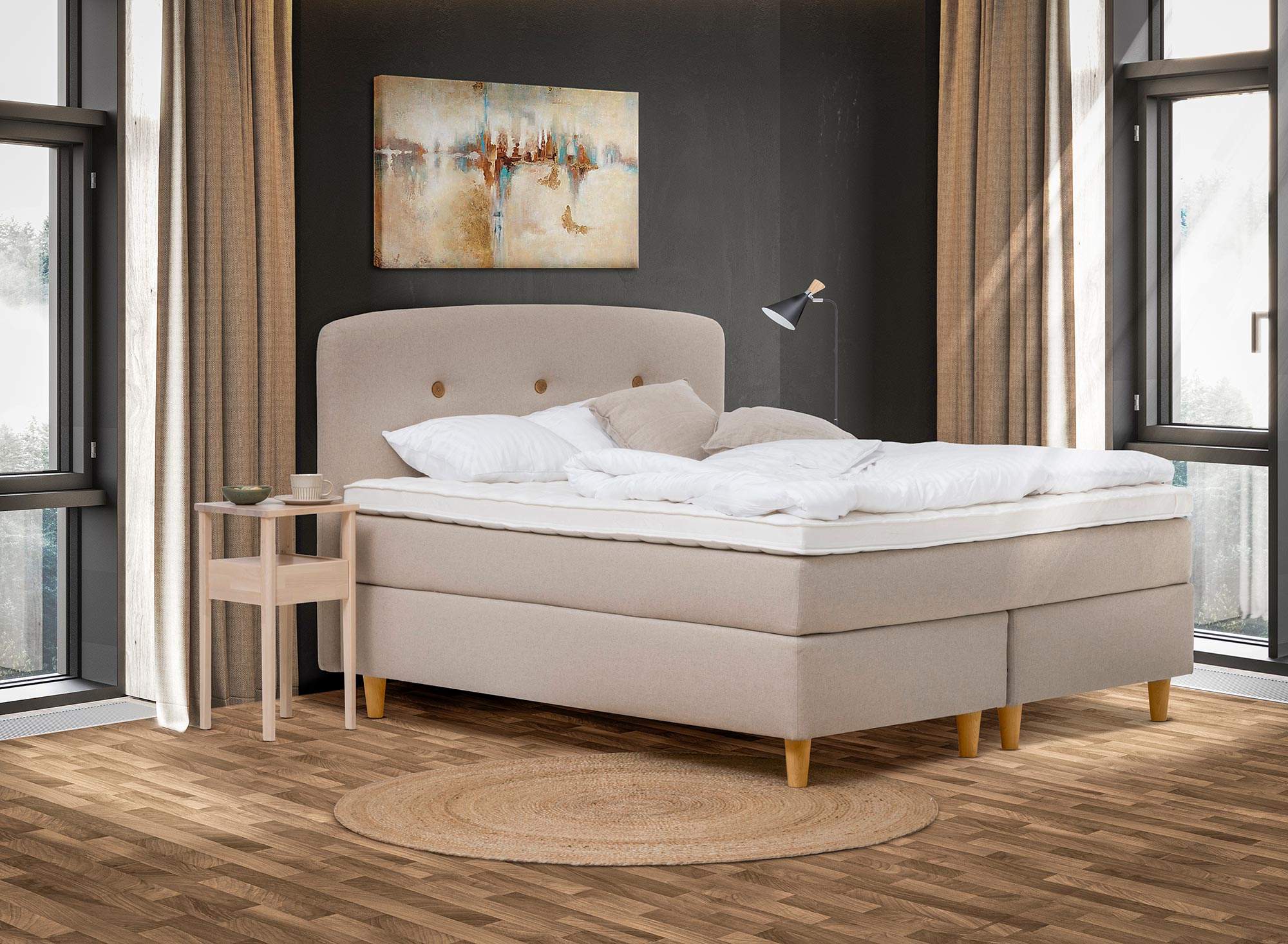 Nature jenkkisänky 160x200, luonnonkumi, sis.petauspatja